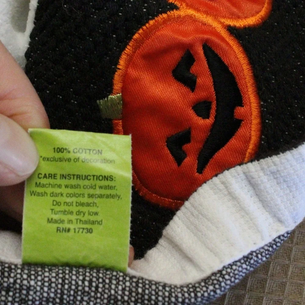 Halloween It's The Thing Hand Towel White Black Orange Pumpkin Y2K Spooky Decor